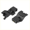 4 black plastic car front windshield washer nozzle assemblies for Toyota 2010-2015 shown from the back side