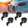 Black plastic rearview mirror mounting brackets with gold metallic components for toyota sienna parking sensor retainers back side