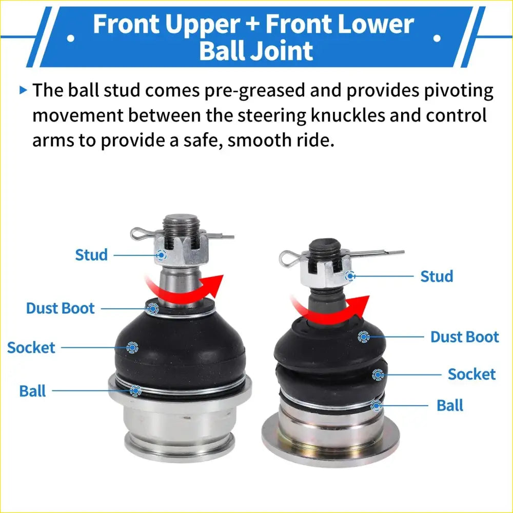 4 x Front Upper & Lower Ball Joints for Toyota Tacoma (2005-2021) - Steering