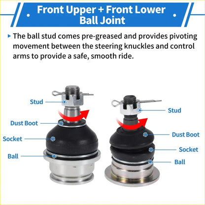 4 x Front Upper & Lower Ball Joints for Toyota Tacoma (2005-2021) - Steering