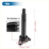 Black plastic ignition coil with 4-pin connector and threaded top for toyota tundra 5.7l v8 2007-2021