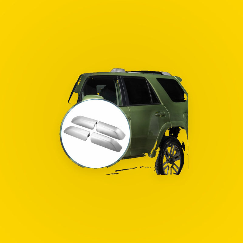 4 x Roof Rack Side Rail End Covers for Toyota 4Runner (2010-2022) Silver Tone