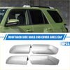 Silver metallic roof rack side rail end cover shell caps for toyota 4runner suvs back side view