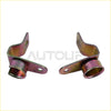 Pair of metallic pinkish-brown automotive hose clamps with u-shaped design for 4x tailgate hinge set gmc sierra chevy silverado