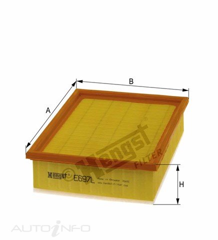 Hengst Air Filter CA10023 Citroen C4 Peugeot 307 0 - E697L
