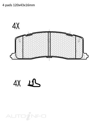 Motorgear Brake Pads Rear Toyota Previa Estima - BDP1213