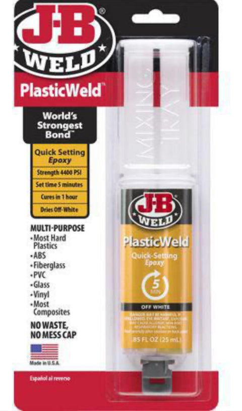JB Weld PlasticWeld Epoxy Adhesive Syringe Mixer 25ml - 50132