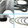 Silver piston rings with metallic machined finish and circular grooves for 434cc big bore kit fit suzuki dr-z