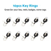 10X Key Rings Retractable Chain ID Pull Holder Reel Belt Clip Extend Recoil Oval — image 3
