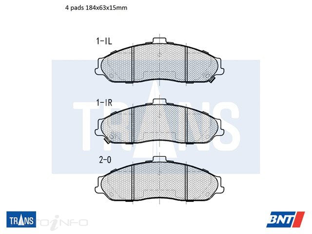 TRANS Brake Pads Transmission Front Holden Ford C5 C6 - 7599TR