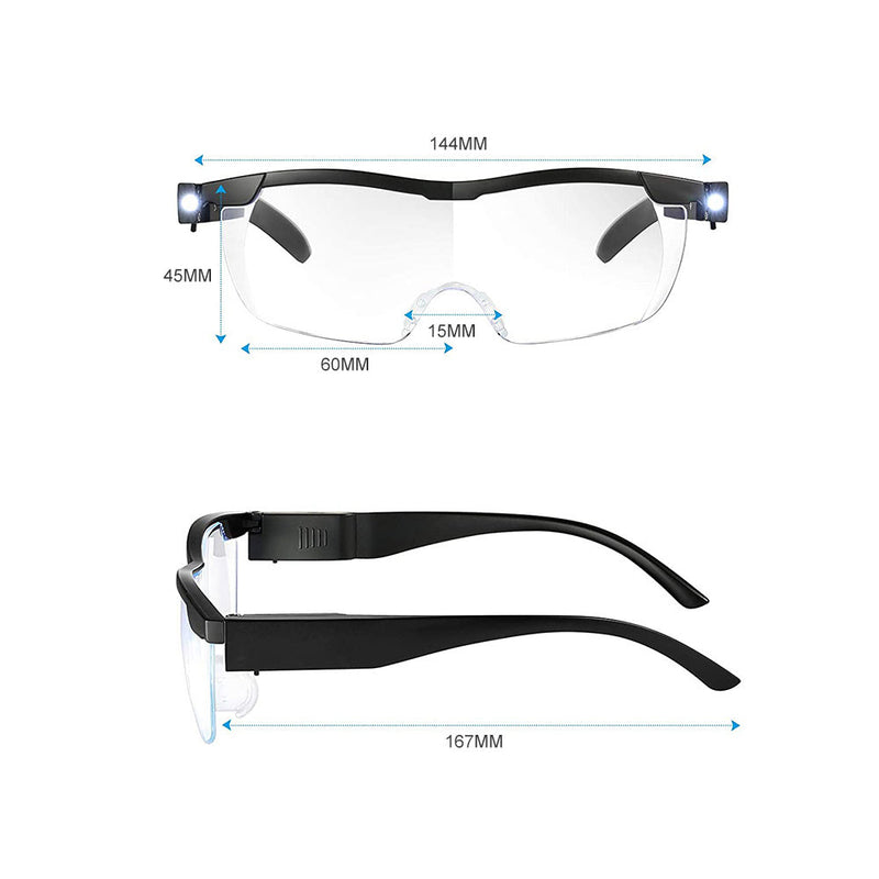 Unisex Magnifying Glasses Loupes 180% HD Vision Magnifier With LED Lighting Lamp — image 1