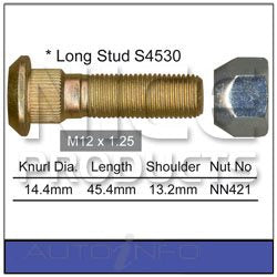 Nice Wheel Stud & Nut Ford Nissan Subaru - NS469