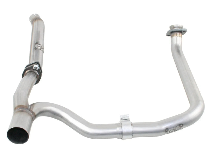 aFe Twisted Steel Loop Delete Down-Pipe + Y-Pipe 2" to 2.5" Aluminized Steel Exhaust System (Wrangler JK 12-18) — f...