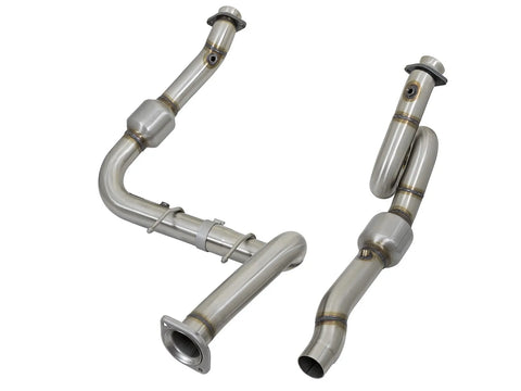 aFe Twisted Steel 304 Stainless Steel Down-Pipes - Street Series (F-150 Raptor 17+) — fits Ford F-150 Raptor