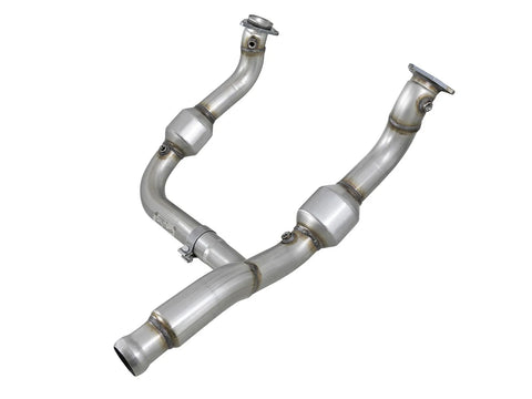 aFe Twisted Steel Y-Pipe 3" to 3.5" Stainless Steel Exhaust System - Street Series (Silverado/Sierra V8 19+) — fits...
