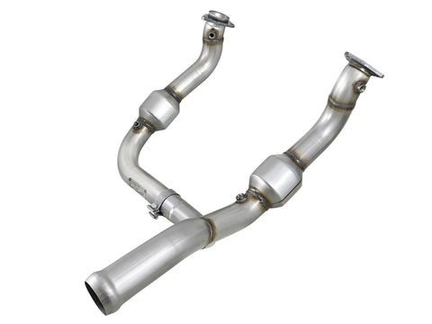 aFe Twisted Steel Y-Pipe 3" to 3.5" Stainless Steel Exhaust System - Street Series (Silverado/Sierra V8 6.8L 19+)...