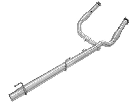 aFe Twisted Steel Y-Pipe 3" to 3.5" Stainless Steel Exhaust System - Street Series (Dodge 1500 140" WB 09-19) — fit...