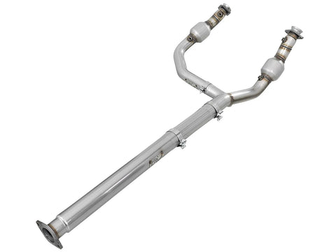 aFe Twisted Steel Y-Pipe 3" to 3.5" Stainless Steel Exhaust System - Street Series (Dodge 1500 Crew Cab 09-19) — fi...
