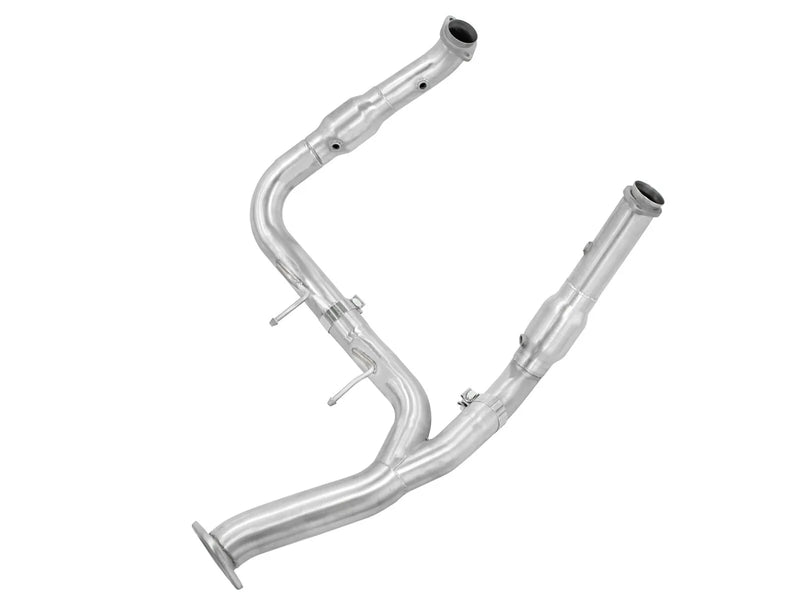 aFe Twisted Steel Y-Pipe 3" to 3.5" Stainless Steel Exhaust System - Street Series (F-150 V8 11-14) — fits Ford F-150