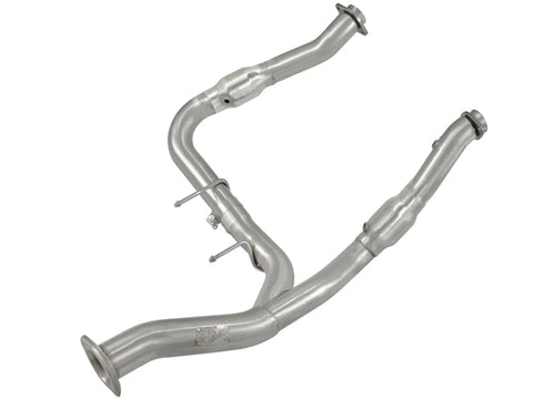 aFe Twisted Steel Y-Pipe 3" to 3.5" Stainless Steel Exhaust System - Street Series (F-150 EcoBoost V6 11-14) — fits...