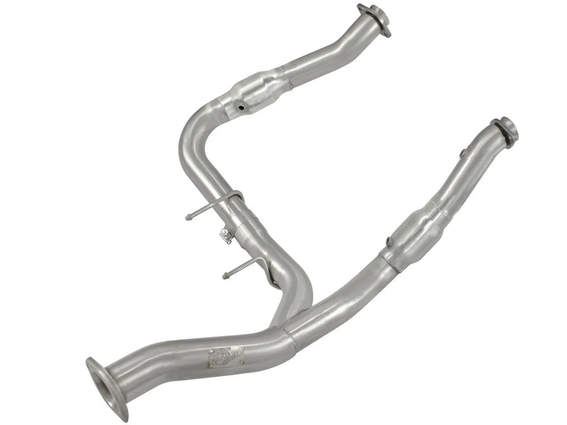 aFe Twisted Steel Y-Pipe 3" to 3.5" Stainless Steel Exhaust System - Street Series (F-150 EcoBoost V6 11-14) — fits...