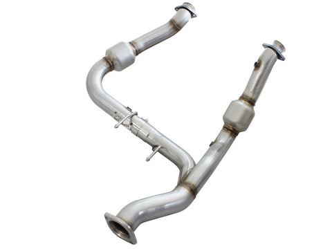 aFe Twisted Steel Y-Pipe 3" to 3.5" Stainless Steel Exhaust System - Street Series (F-150 EcoBoost V6 3.5L 2015+)...