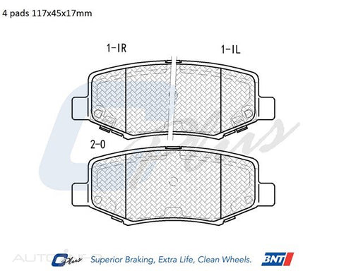 C-Plus Brake Pads Rear Dodge Nit Jeep - DB2003CP