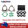 Toyota Hilux 1KD-FTV 3.0L Turbo Charger Installation Stud & Gasket Kit