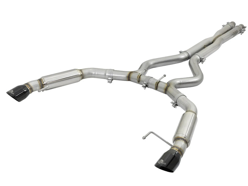 aFe MACH Force-Xp 3" 304 Stainless Steel Cat-Back Exhaust System - Aggressive Tone (Mustang GT 15-17) — fits Ford M...