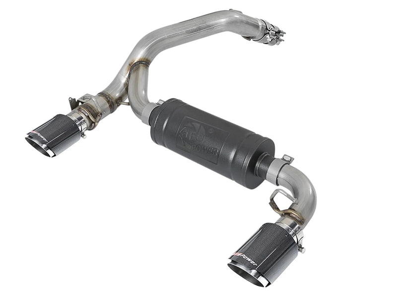 aFe Takeda 3" 304 Stainless Steel Axle-Back Exhaust System (Focus RS EcoBoost 2018+) Carbon Fibre Tips — fits Ford...