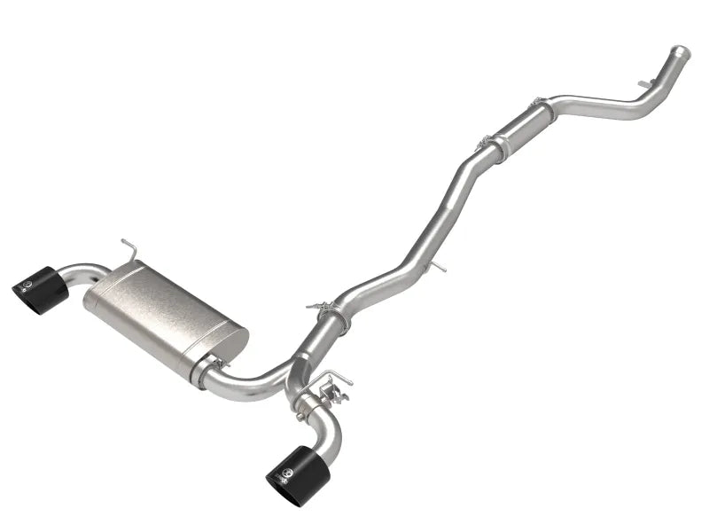 aFe aFe POWER Takeda (Supra 21) 2.0L t 2.5in-3in 304 SS CB Exhaust w/ Black Tips — fits Toyota Supra