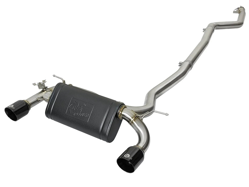aFe MACH Force-Xp 3" to 2-1/2" 304 Stainless Steel Cat-Back Exhaust System (BMW 340i 16-19/440i 2017+) Black Tips...