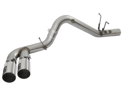 aFe Rebel XD Series 4" 409 Stainless Steel DPF-Back Exhaust System (Silverado/Sierra 17-19) - Polished Tips