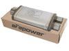 aFe Mach Force-Xp 3" to 2.5" 409 Stainless Steel Muffler - 3" Center Inlet /2.5" Dual Outlets, 18"L x 9"W x 4"H Body