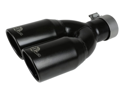 aFe Mach Force-Xp 2.5" 304 Stainless Steel Exhaust Tip - 2.5" In x 3.5" Out x 12" - Black