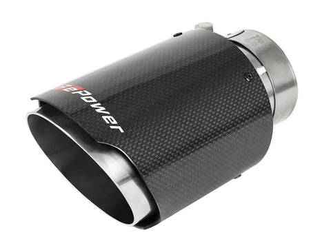 aFe Mach Force-Xp 2.5" Stainless Steel Exhaust Tip - 2.5" In x 4" Out x 7" - Carbon Fibre