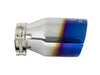 aFe Takeda 2.5" 304 Stainless Steel Exhaust Tip - 2.5" In x 4" Out x 7"L - Blue Flame