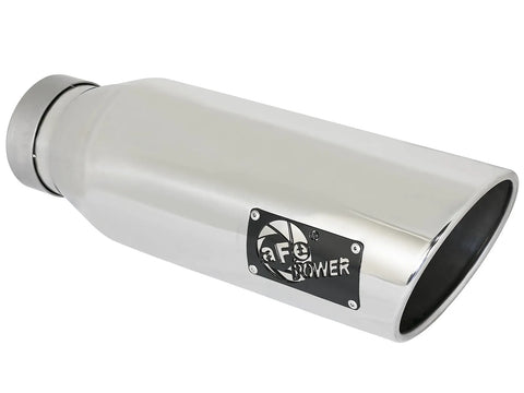 aFe Mach Force-Xp 4" 409 Stainless Steel Exhaust Tip - 4" In x 6" Out x 18" L - Polished