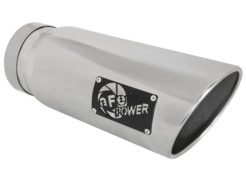 aFe Mach Force-Xp 5" 304 Stainless Steel Exhaust Tip - 5" In x 6" Out x 15" L - Polished