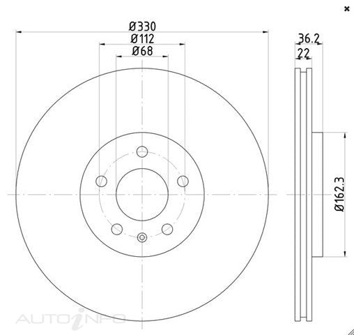 C-Plus Disc Rotor Rear Audi A7 Tsfi Quat 11 - MDC2349