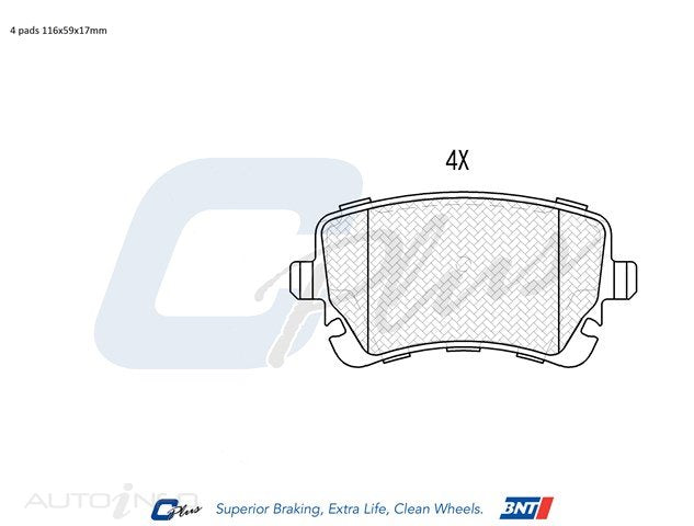 C-Plus Brake Pads Rear Audi All VW Transmission - DB1956CP