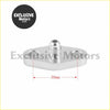 Silver metallic 4an turbo oil drain outlet flange gasket adapter bracket with central threaded fitting and side holes