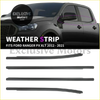Black rubber weather strip for ford ranger px xlt 2012-2021 4door outer window seals shown from back side