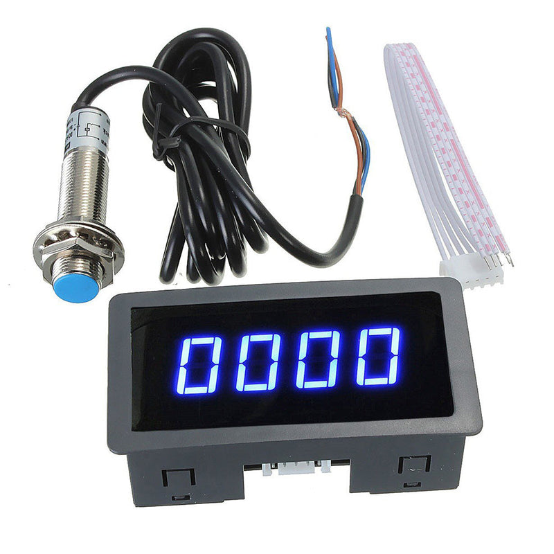 4x Digital LED Tachometer RPM Speed Meters to suit Hall Proximity Switch Se — image 1