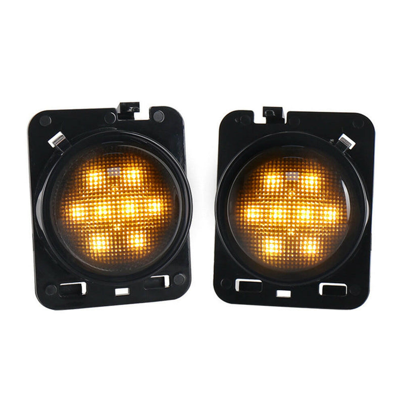 2x Front LED Side Marker Light Smoke (Pair) to suit Jeep Wrangler JK — image 1