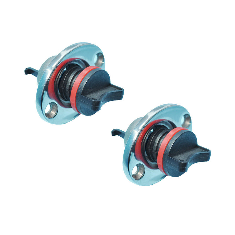 2x Boat Bungs Chrome Base Plastic Coarse Thread (Pair) to suit Boat — image 1