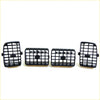 Set of four black plastic air vents with grid design and mounting tabs for toyota hilux 6th gen 1997-2005