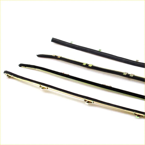 Black rubber weatherstripping strips with gold metal clips for nissan datsun 620 1972-1979 door window seal