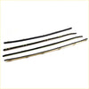 Black rubber weatherstripping strips with metallic clips for door window seals on Nissan Datsun 620 1972-1979