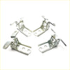 Silver metal front door hinge assemblies with polished finish and mounting holes for mitsubishi triton l200 strada